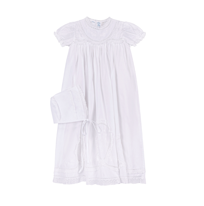 White Girls Lacy Yoke Special Occasion Set