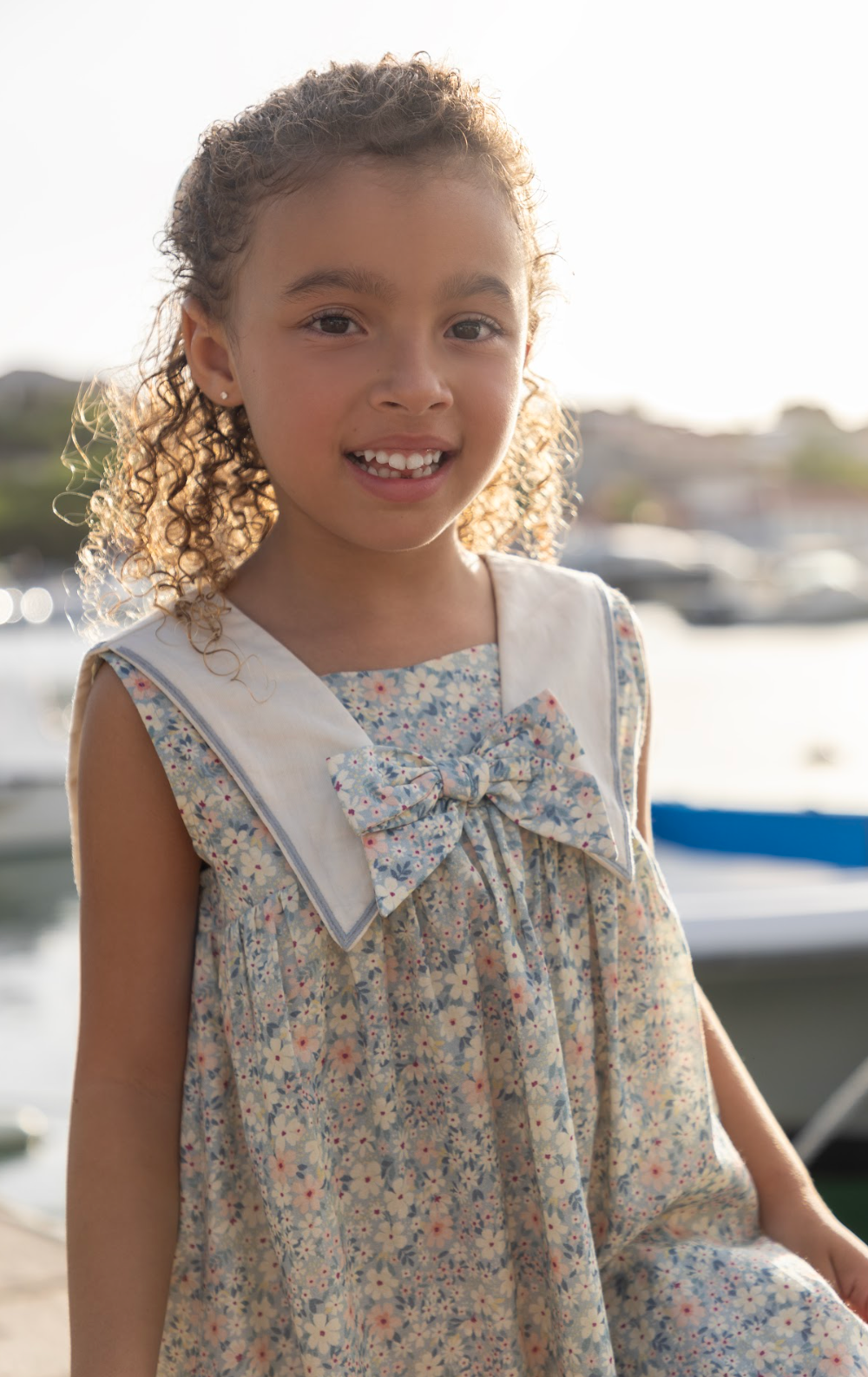 Amelia Print Sabrina Dress (Kid/Big Kid)