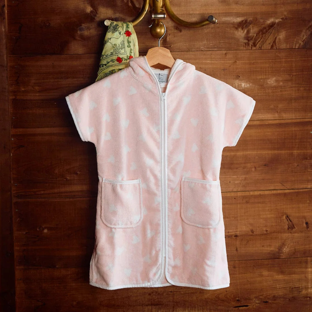 Tossed Pink Hearts Kids Cover-Up