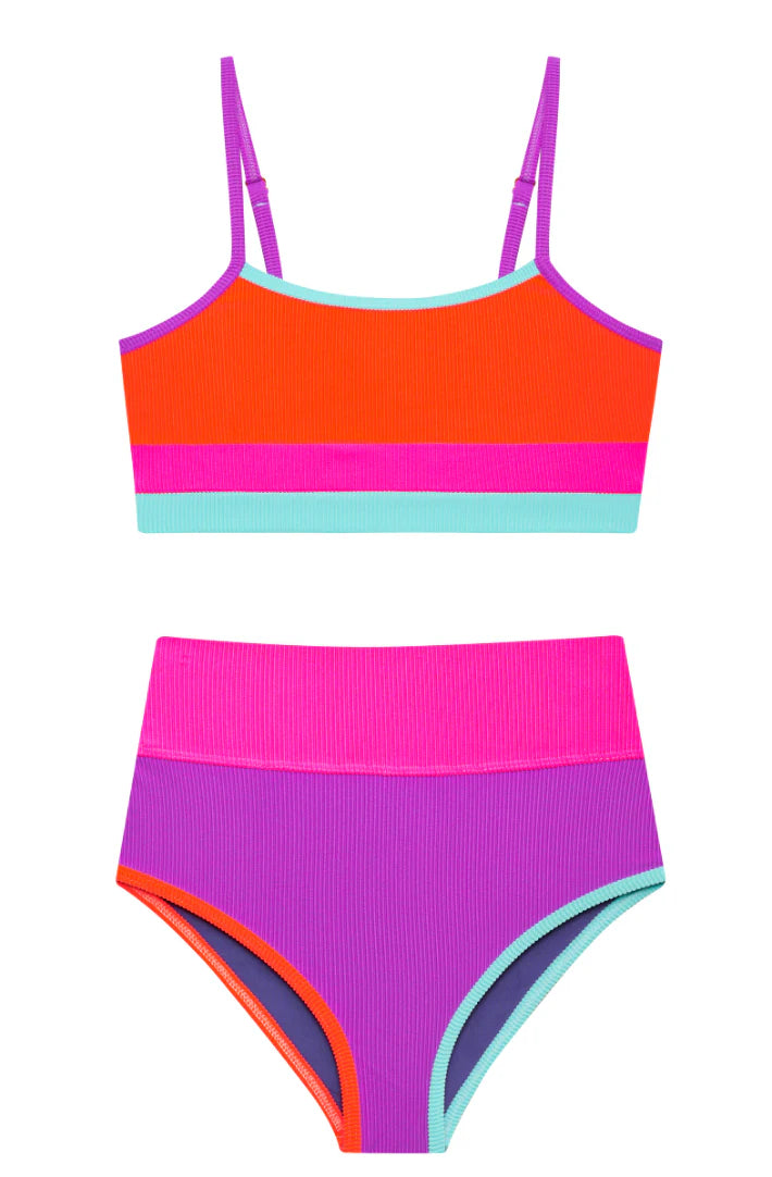 Little Eva & Emmie Vibrant Volley Colorblock Set