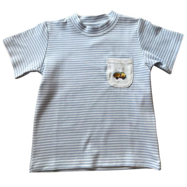 Blue Stripe Mini Dump Truck SS Tee