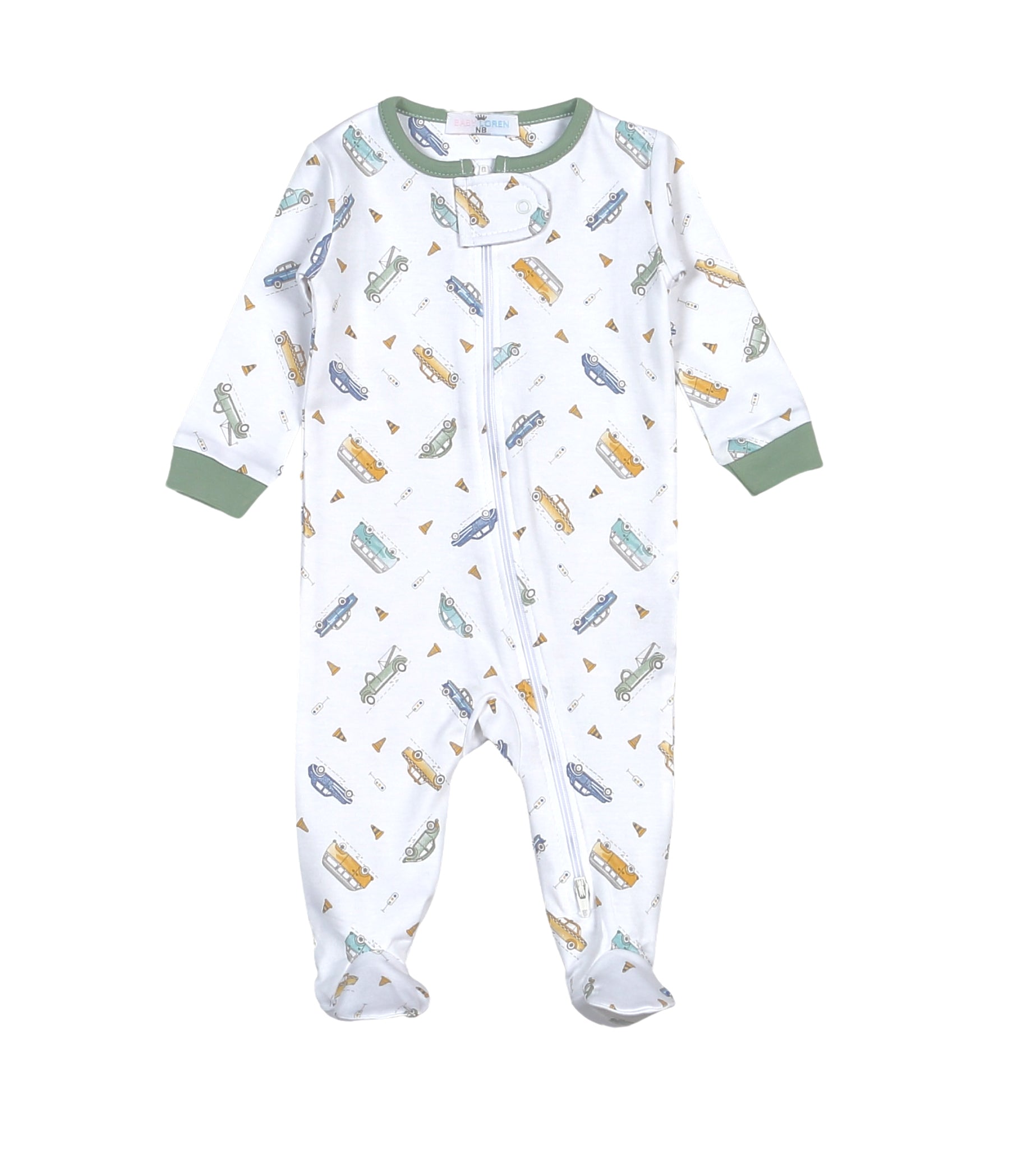 Vintage Cars Pima Zipper Footie (Infant)