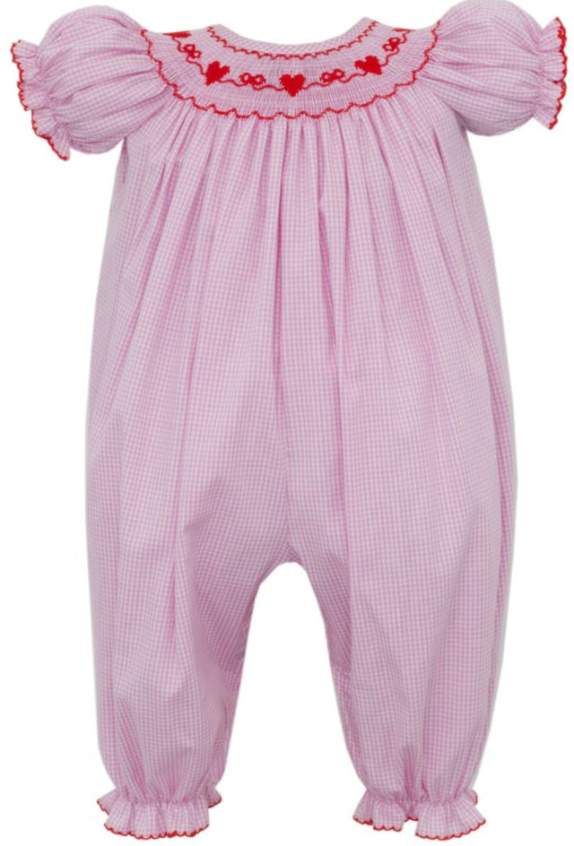 Valentine's Day Pink Gingham Long Bishop Bubble