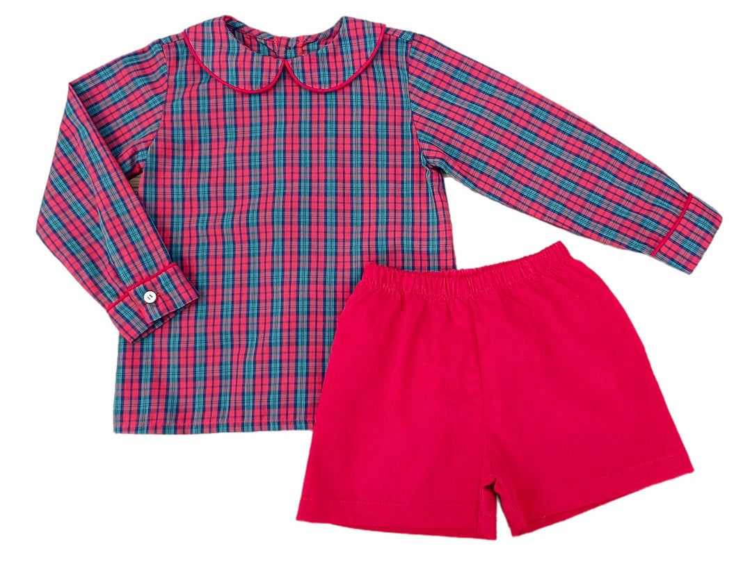 Red Plaid Ward Short Set (Toddler)