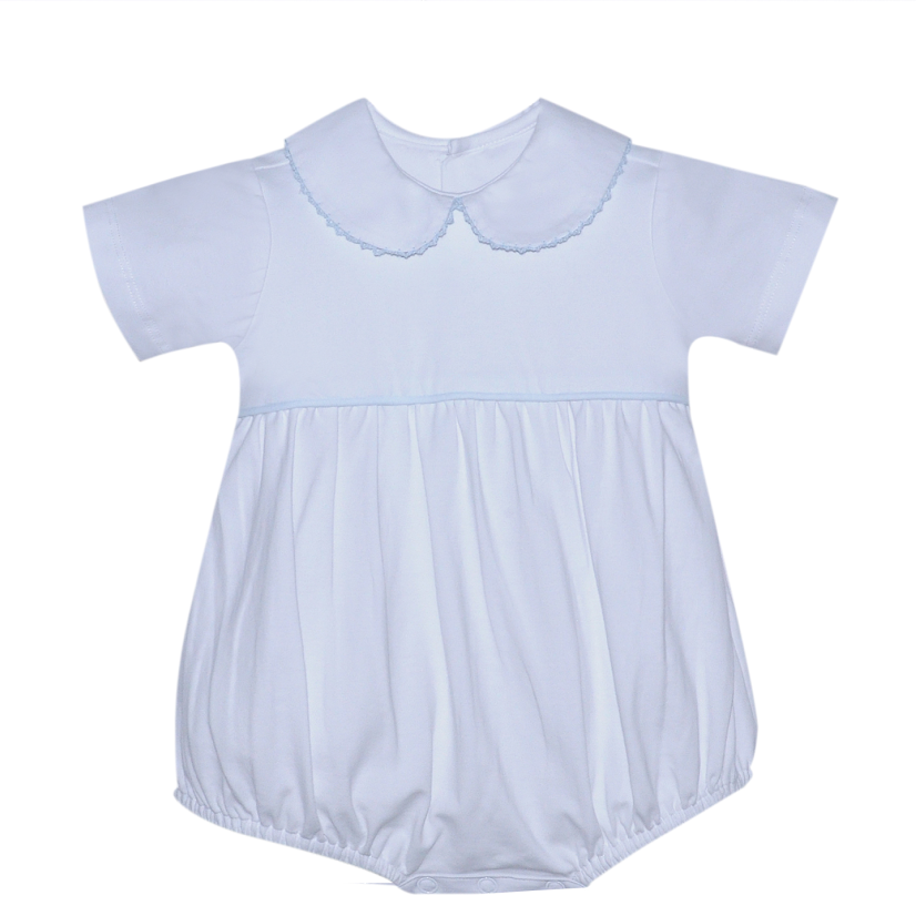 Brady Boy Bubble w/ Blue Picot Trim