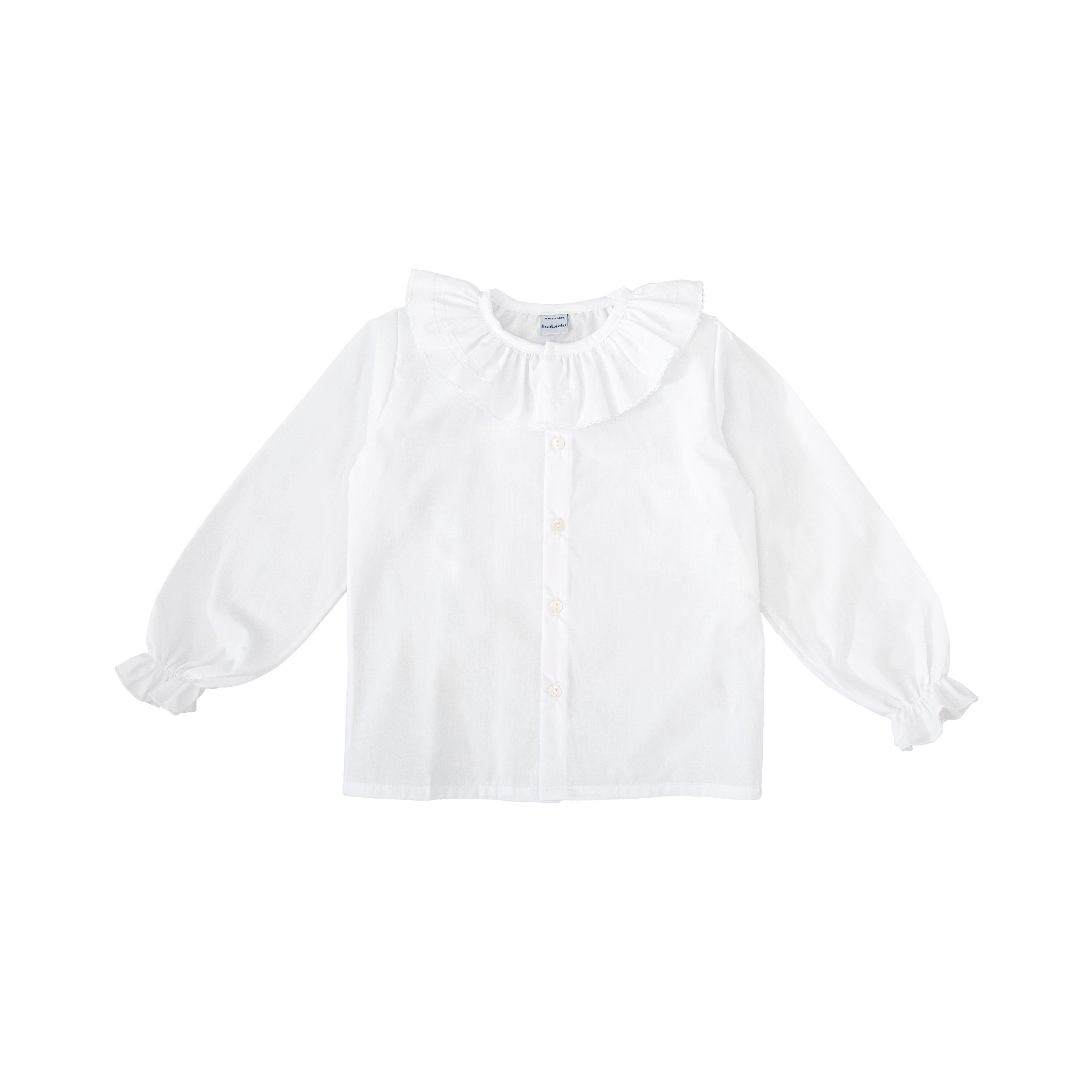 Girl White Ruffle Shirt