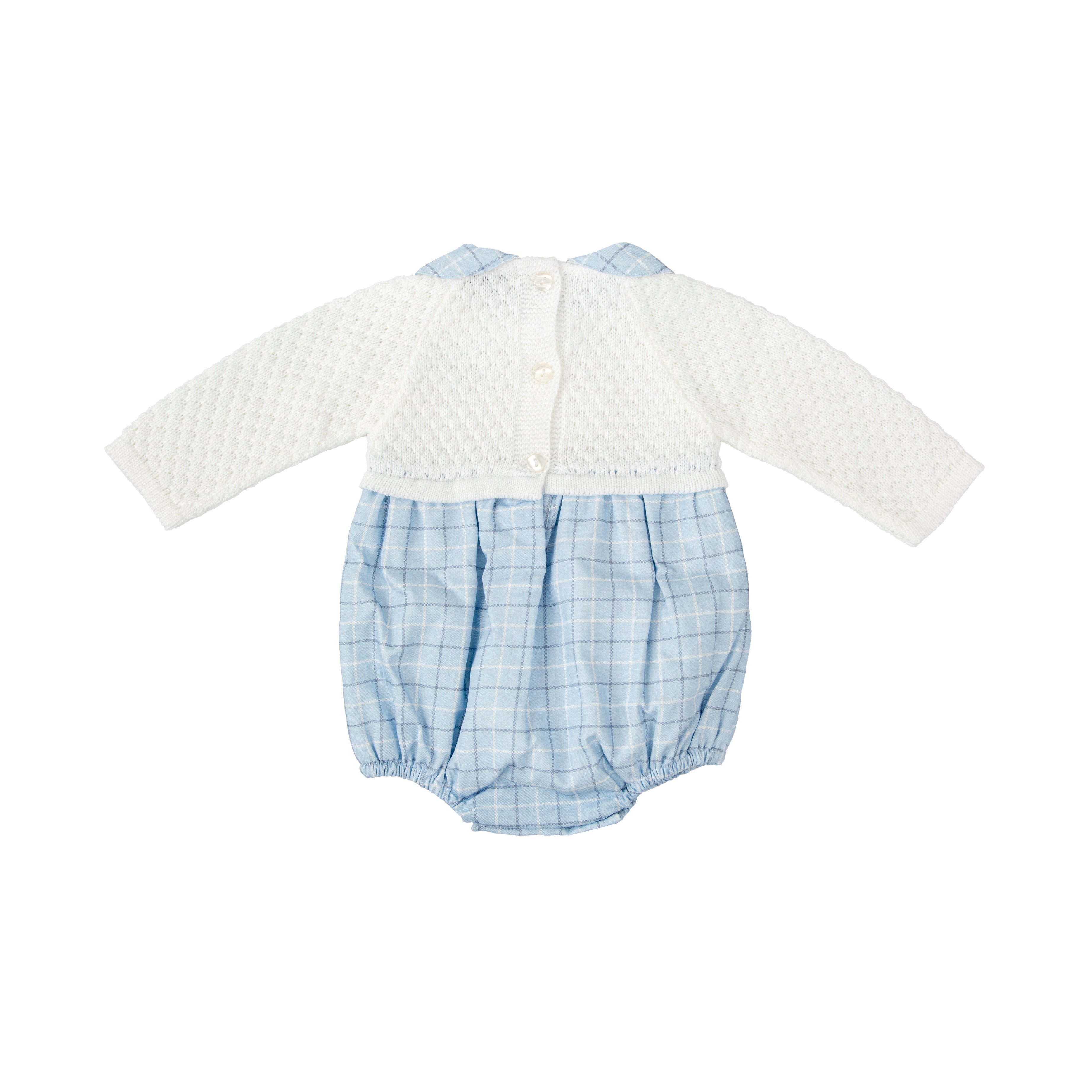 Blue Plaid Sweater Bubble w/ Hat