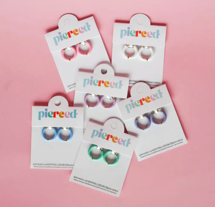 Teal Color Huggies Earrings