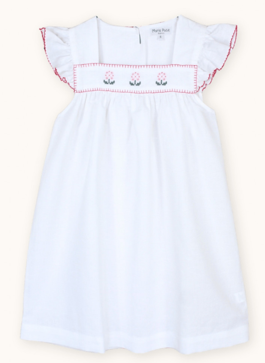 White Linen Cotton Marie Dress (Toddler)