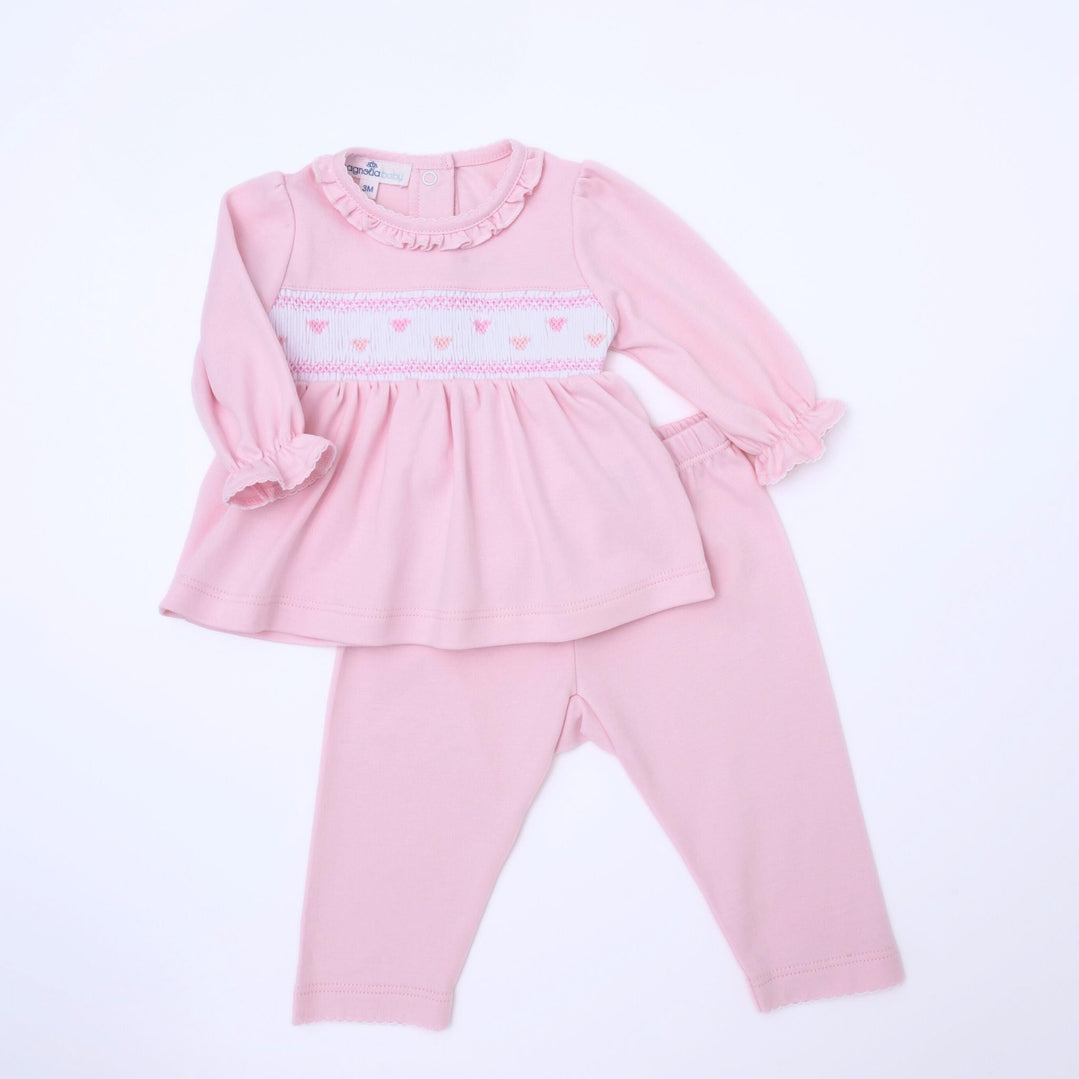 Valentine's Classic Smocked 2pc Pant Set