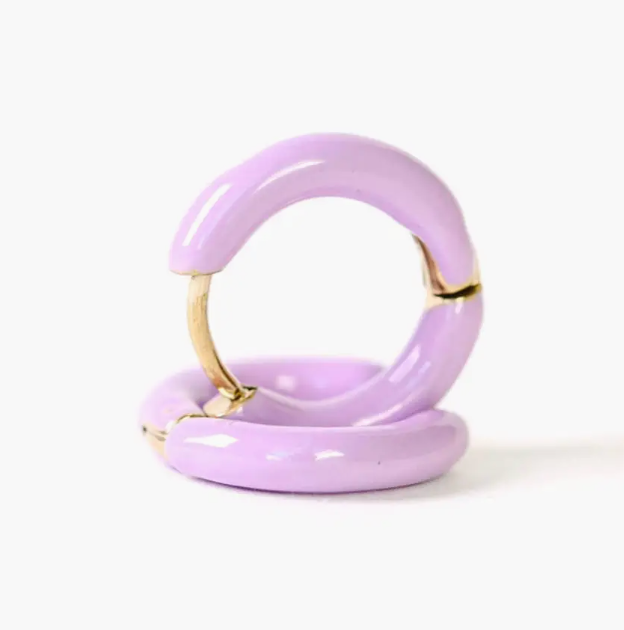 Purple Color Huggies Earrings