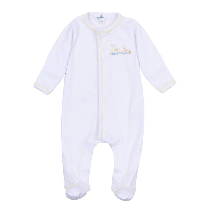 Vintage Duckie Pull Toy Zip Footie