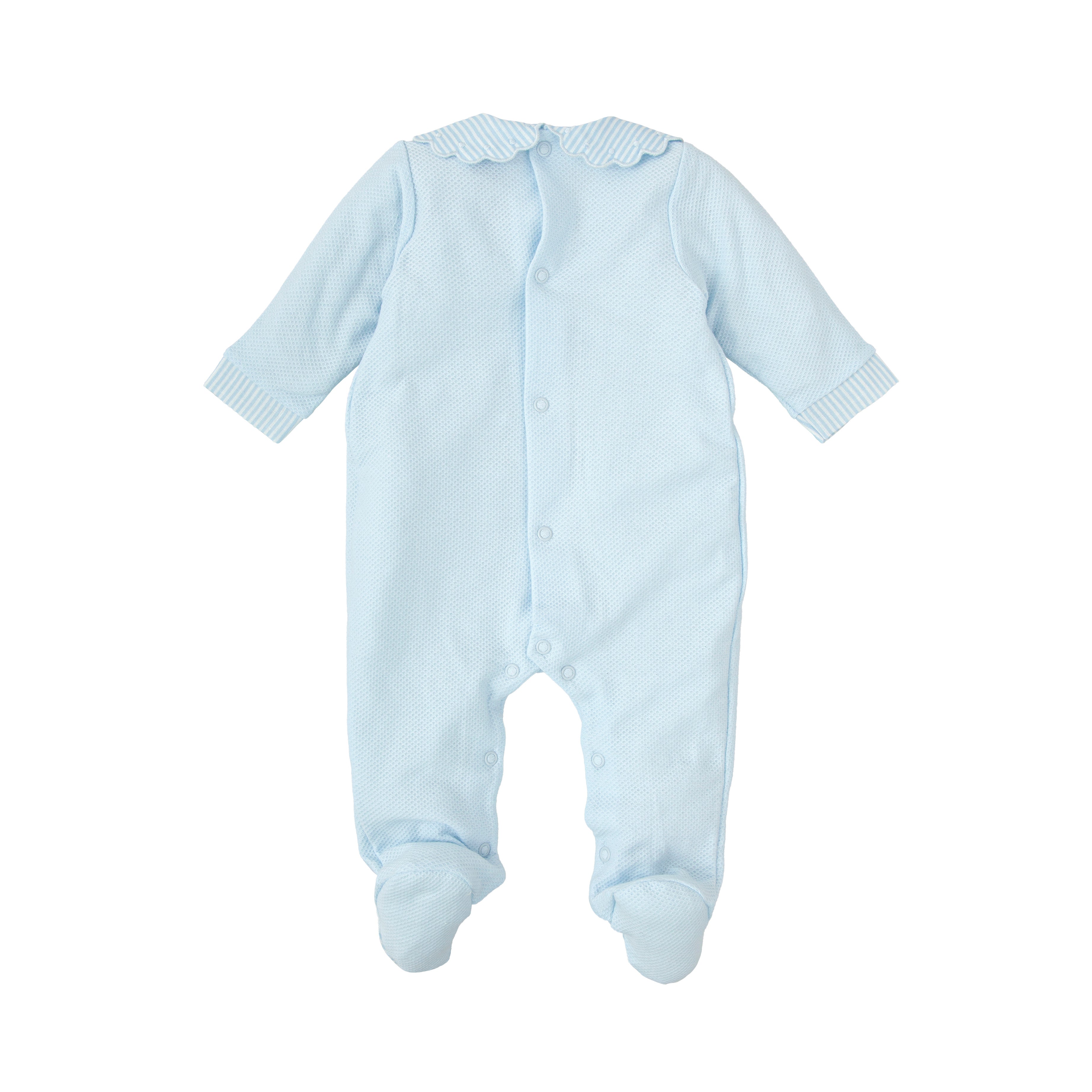 Blue Scallop Stripe Footie (Infant)