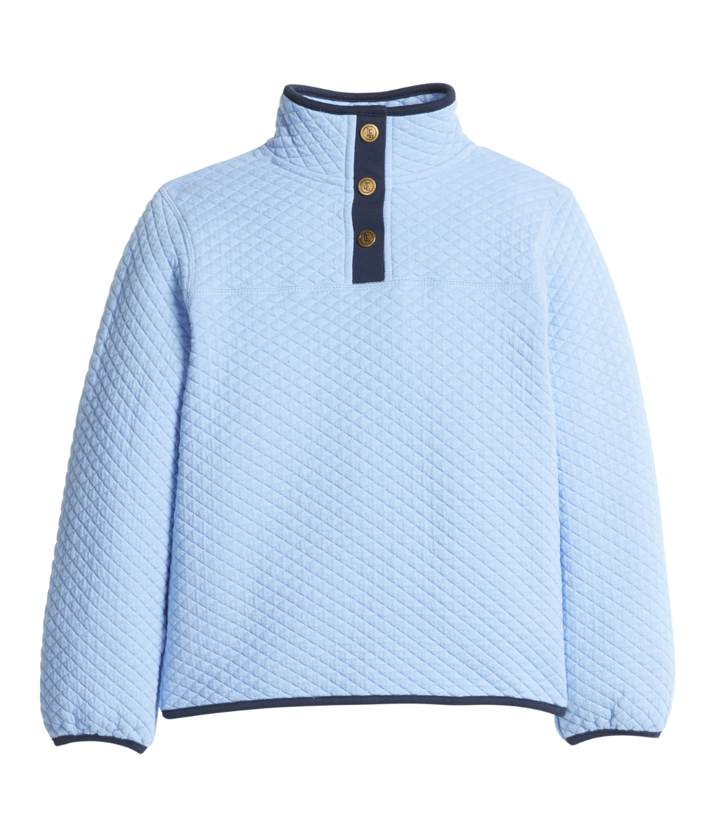 Light Blue/Navy Classic Quilted Pullover (Kid)