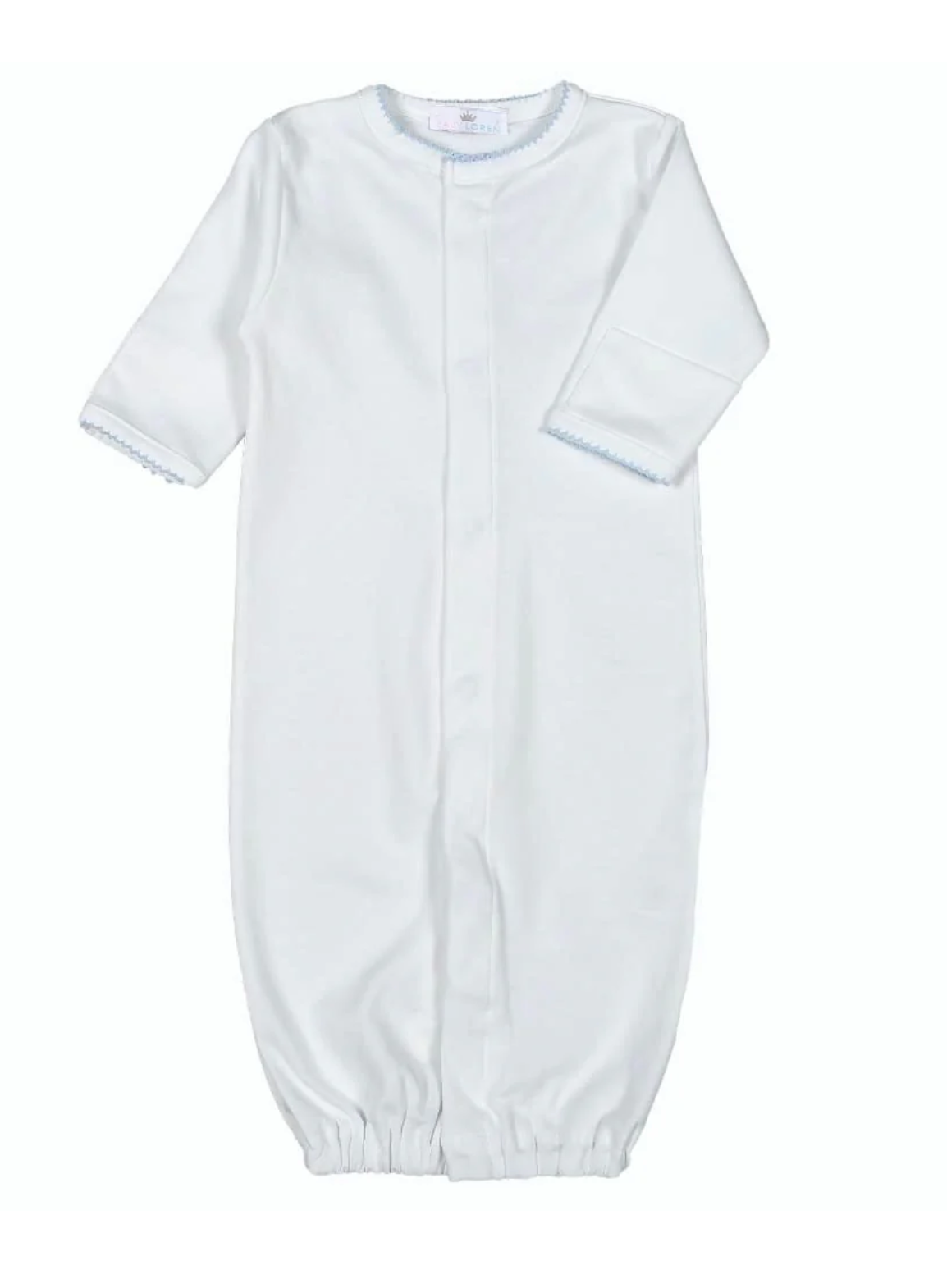 White Pima Converter Blue Trim