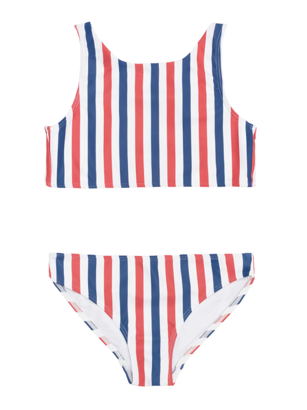 Surfrider Stripe Double Bow Knit Tie Bikini (Toddler)