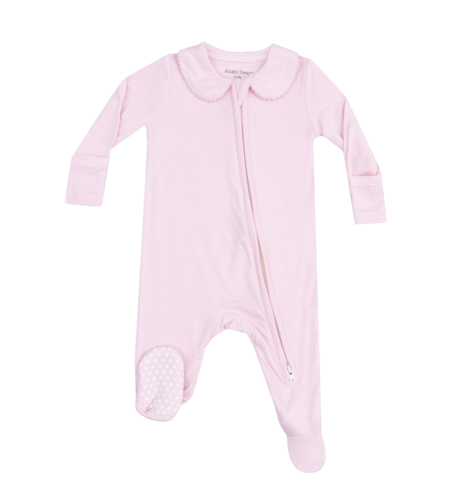 Solid Classic Pink Peter Pan 2 Way Zipper Footie