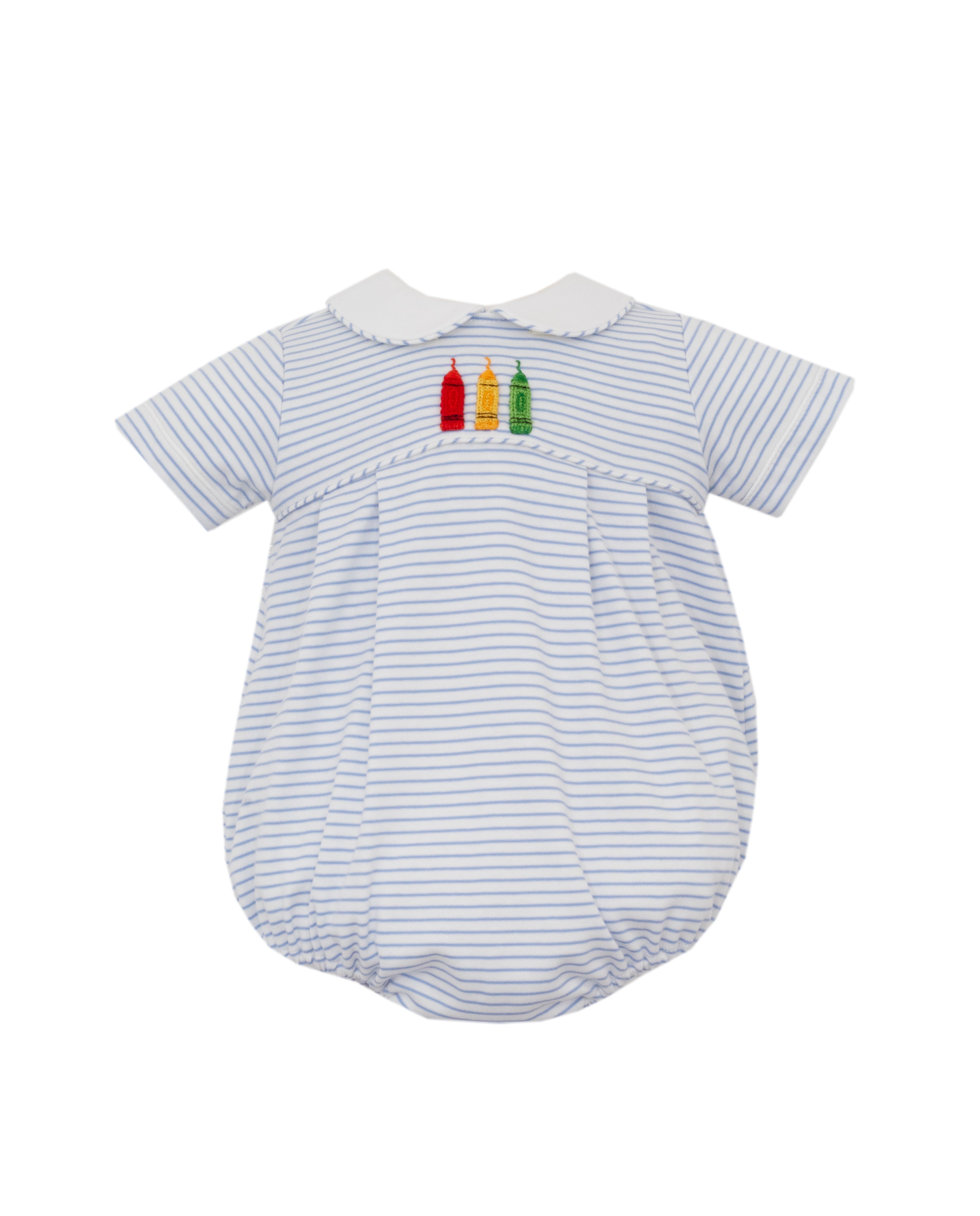 Blue Stripe Crayon Boy Bubble (Infant)