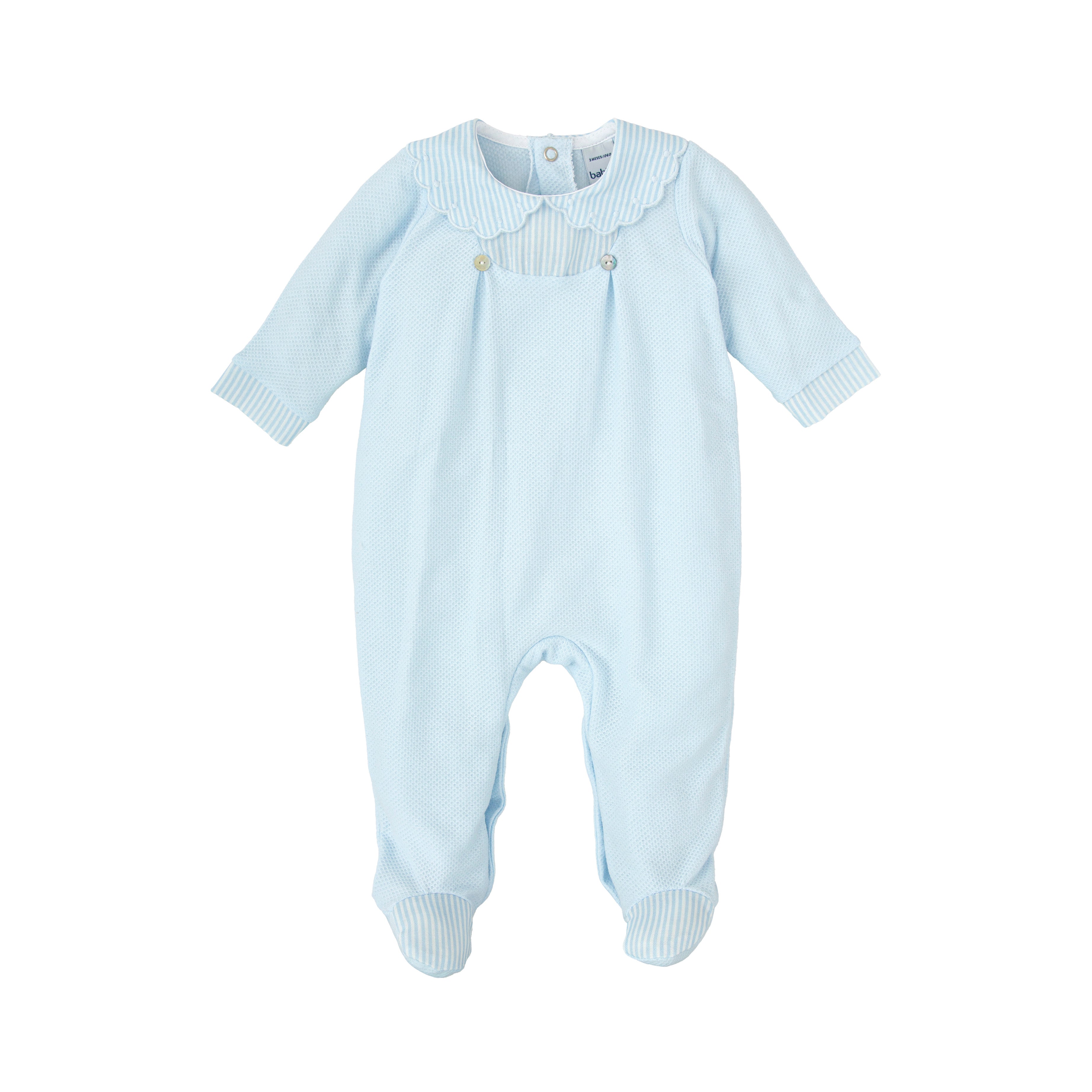 Blue Scallop Stripe Footie (Infant)