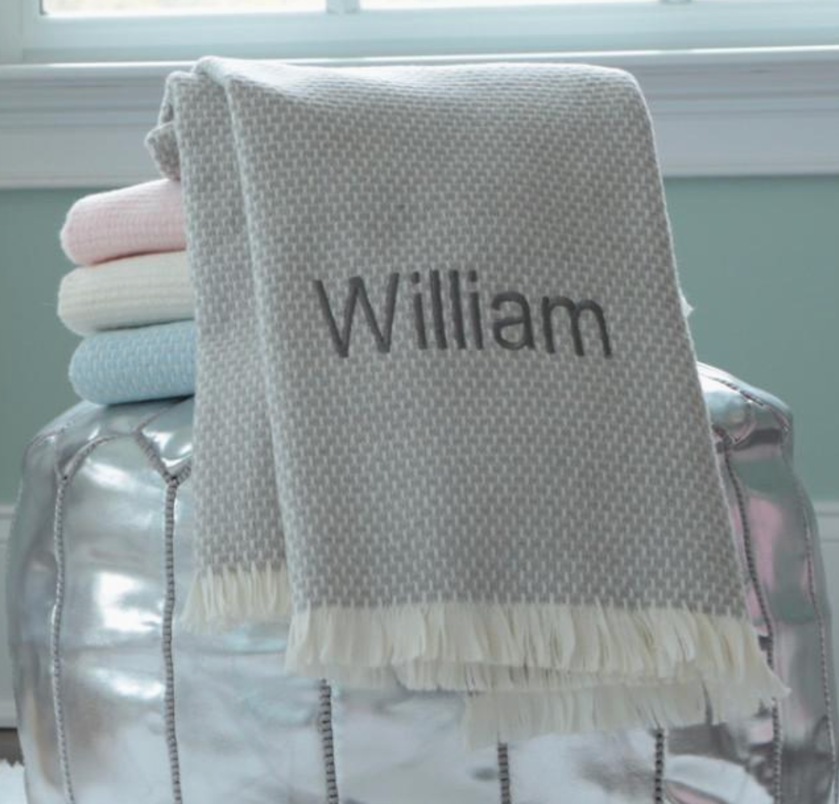 Fringed Grain of Rice Baby Blanket
