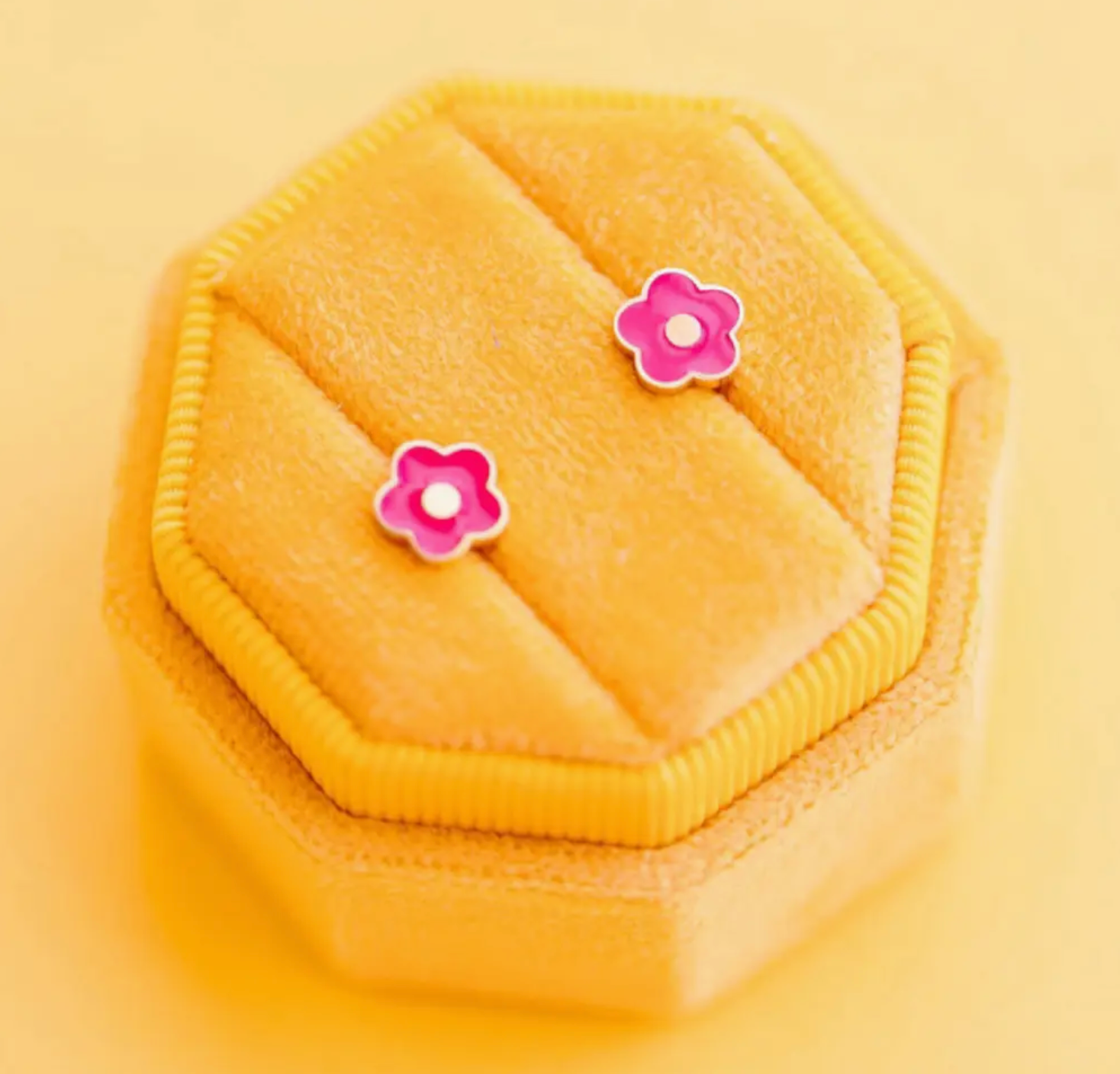 Hot Pink Flower Earrings