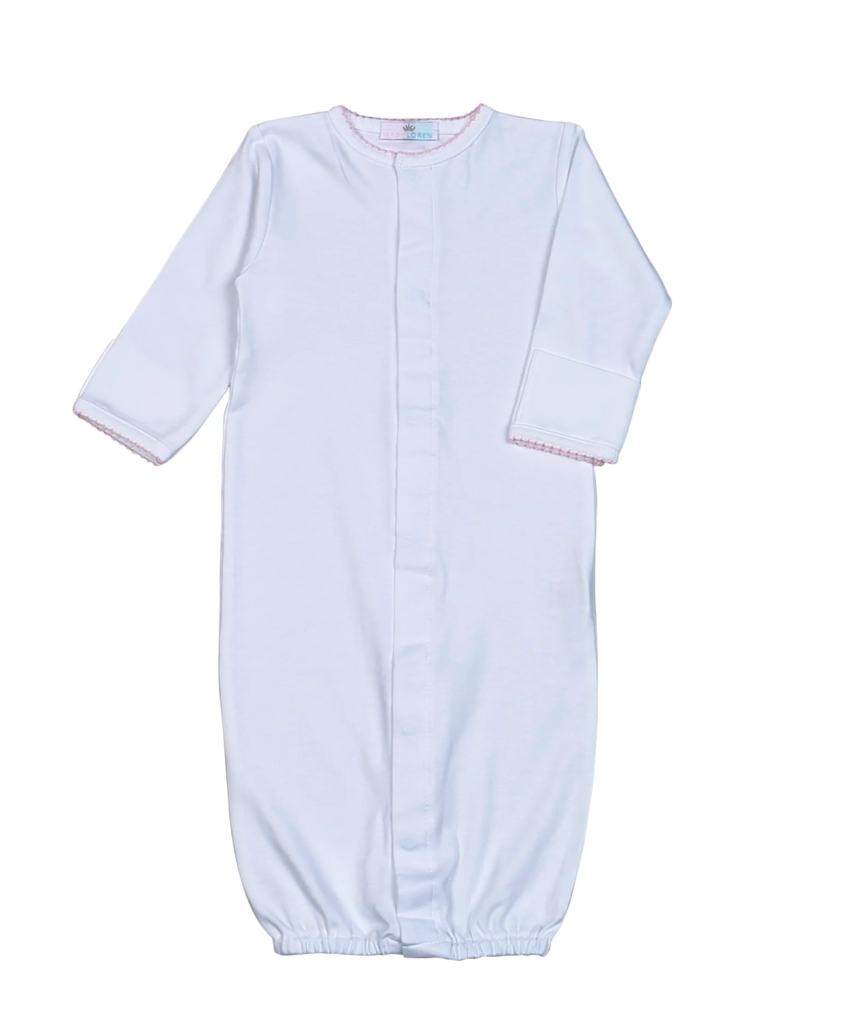 White Pima Converter Pink Trim