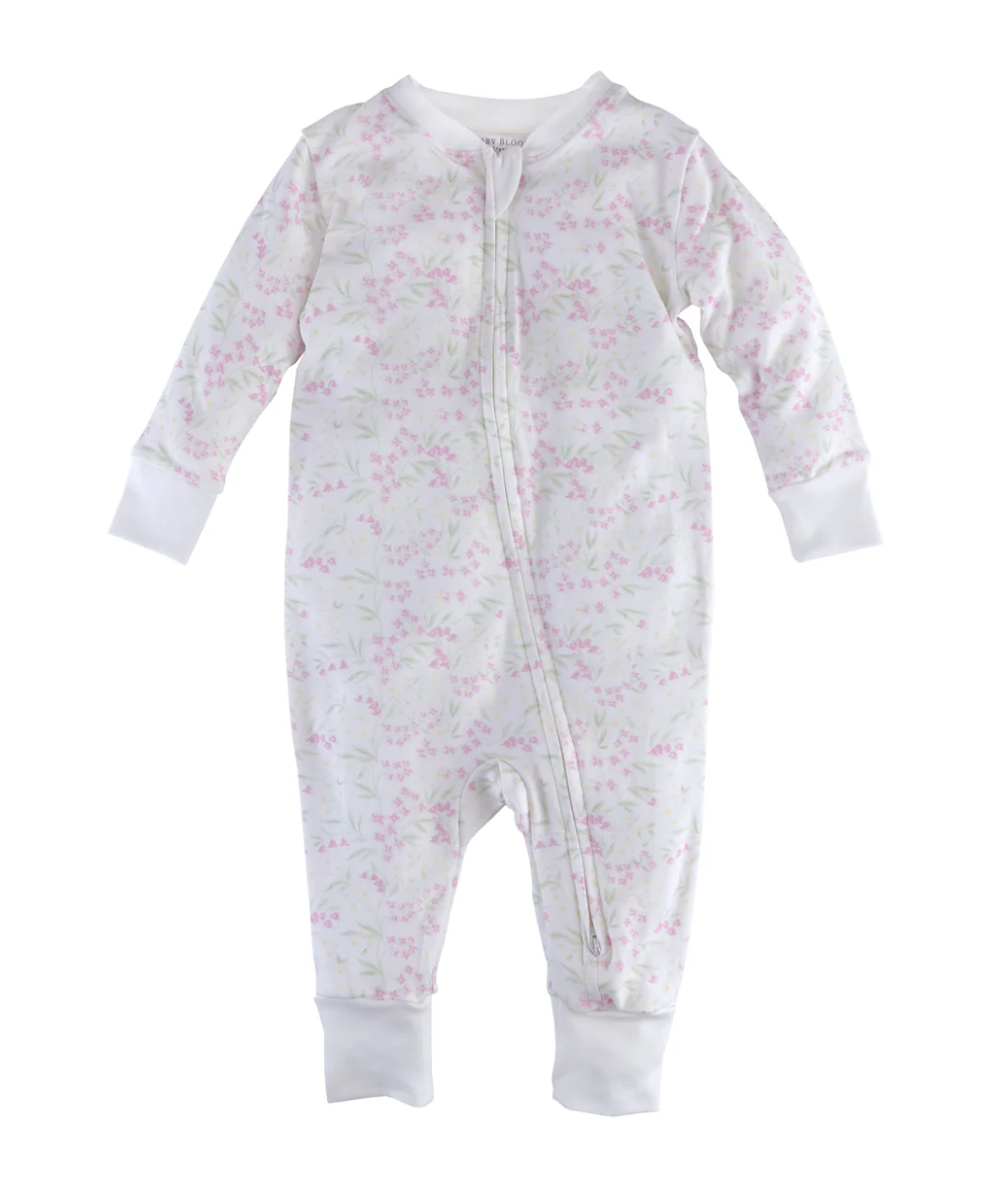 Pink Magnolia Zip Up Pajama (Infant)