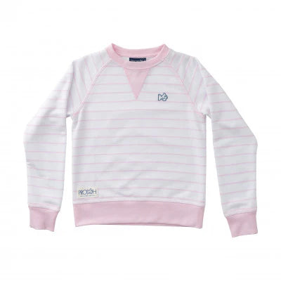 Pink Stripe Girls Crew Control Sweatshirt