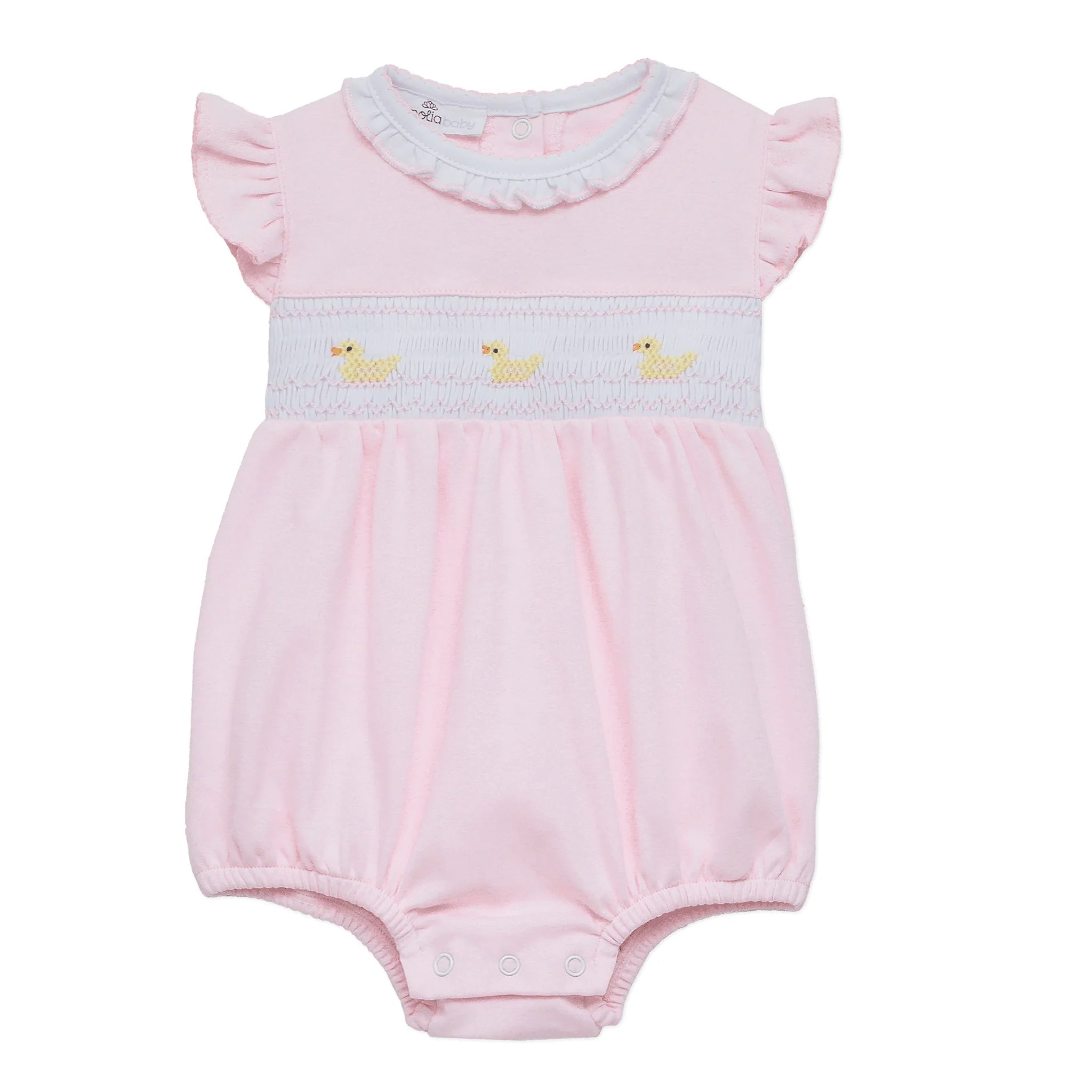 Pink Little Ducklings Smocked Bubble