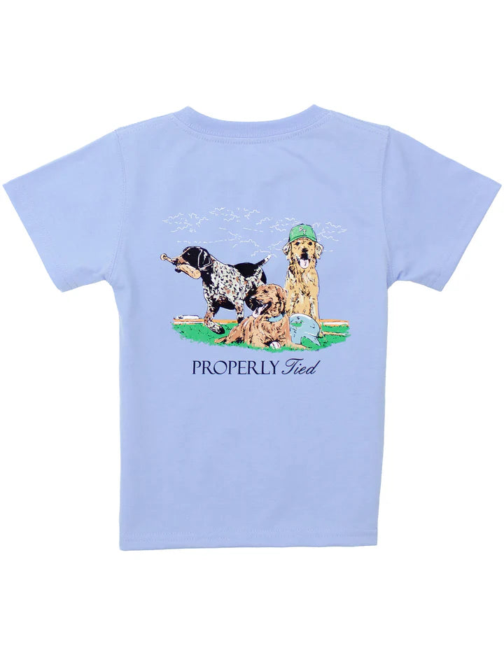 Light Blue Boys Diamond Dogs SS T-Shirt