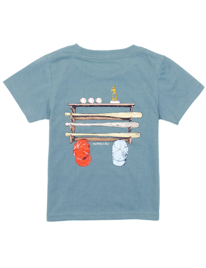 Steel Blue Boys Bat Rack SS T-Shirt