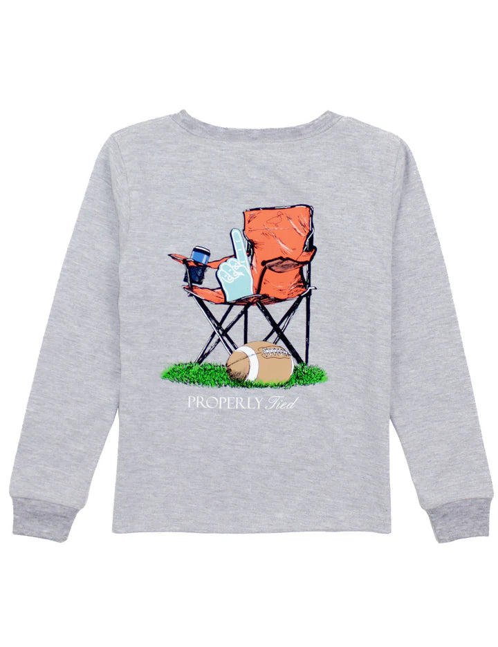 Boys Sidelines LS - Light Heather Grey (Big Kid)
