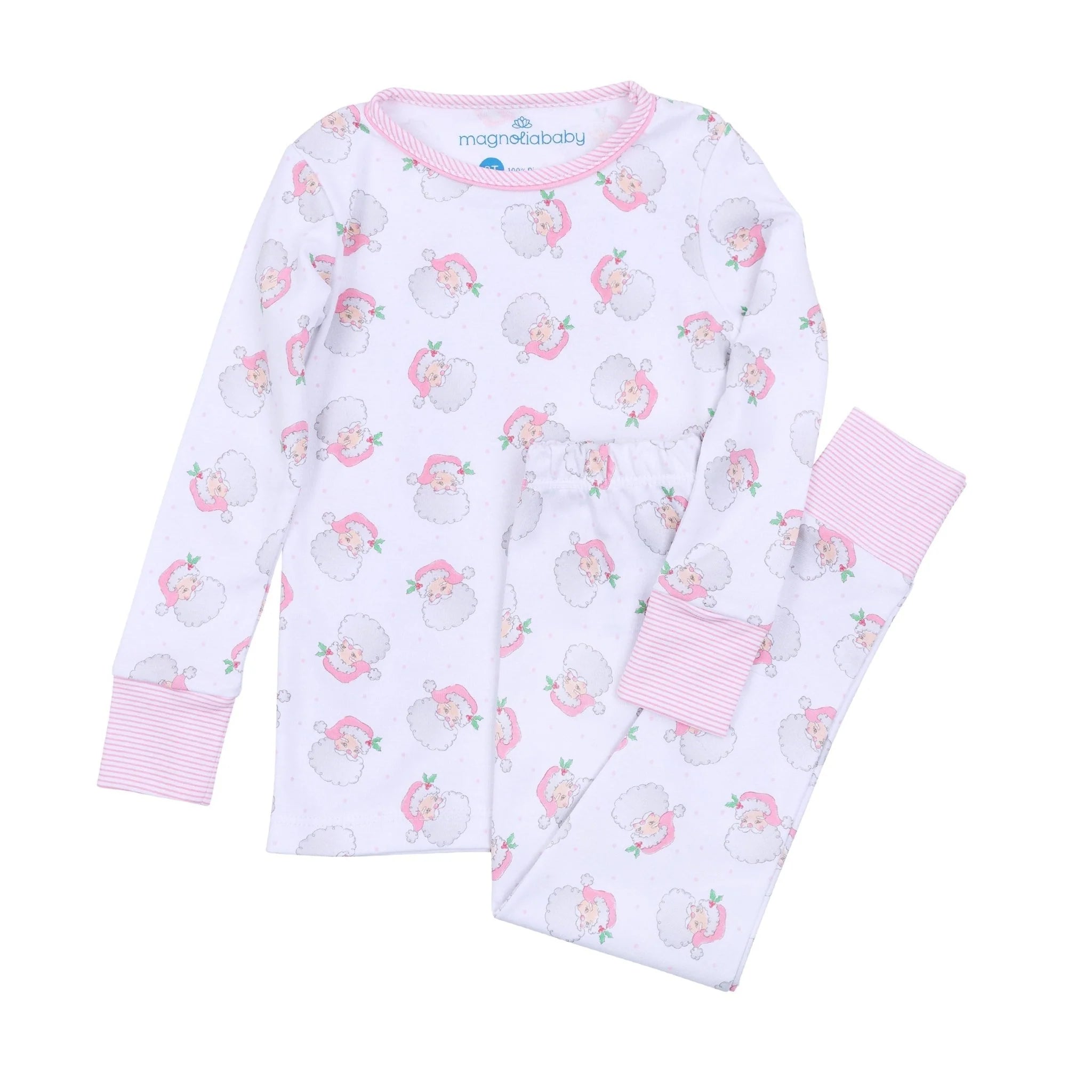 Santa Baby Pink Long Pajama (Big Kid)