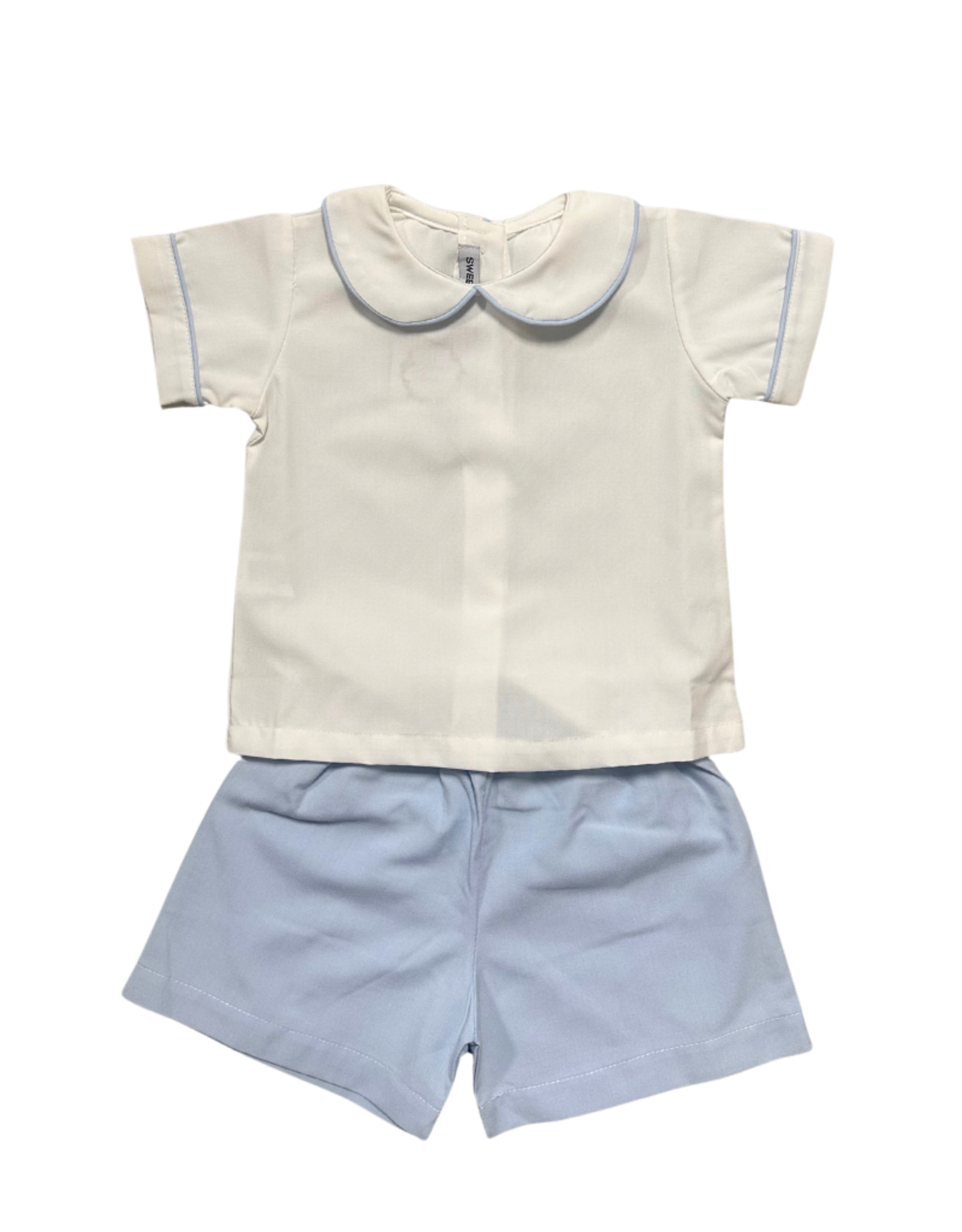 White/Blue Boy Short Set