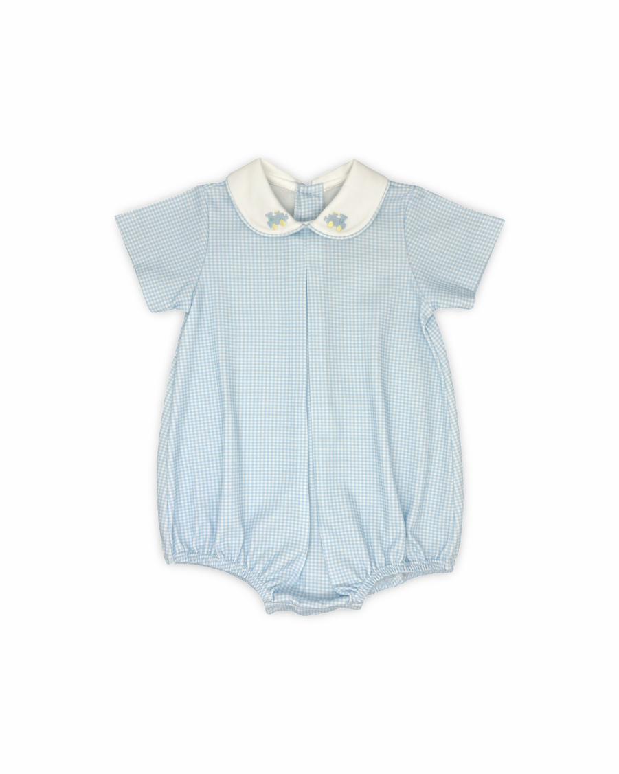 Baby Blue Mini Gingham Train Collier Bubble