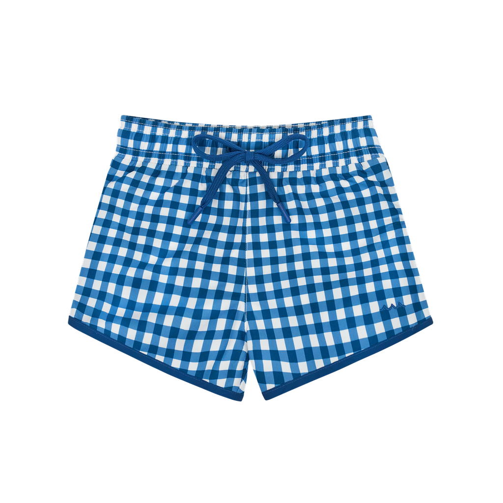 Boys Navy Gingham Boardie