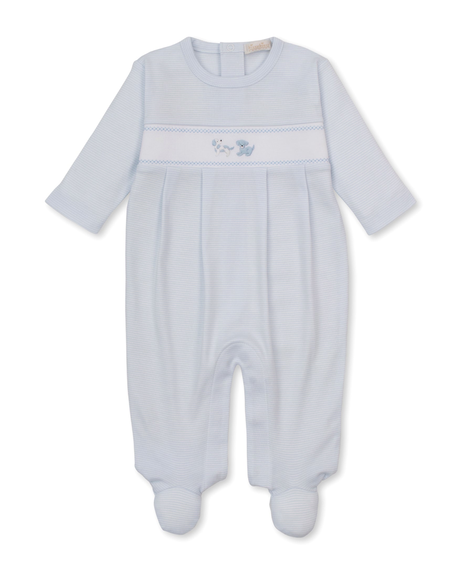 Light Blue Premier Puppy Paws Footie w/ Hand Emb