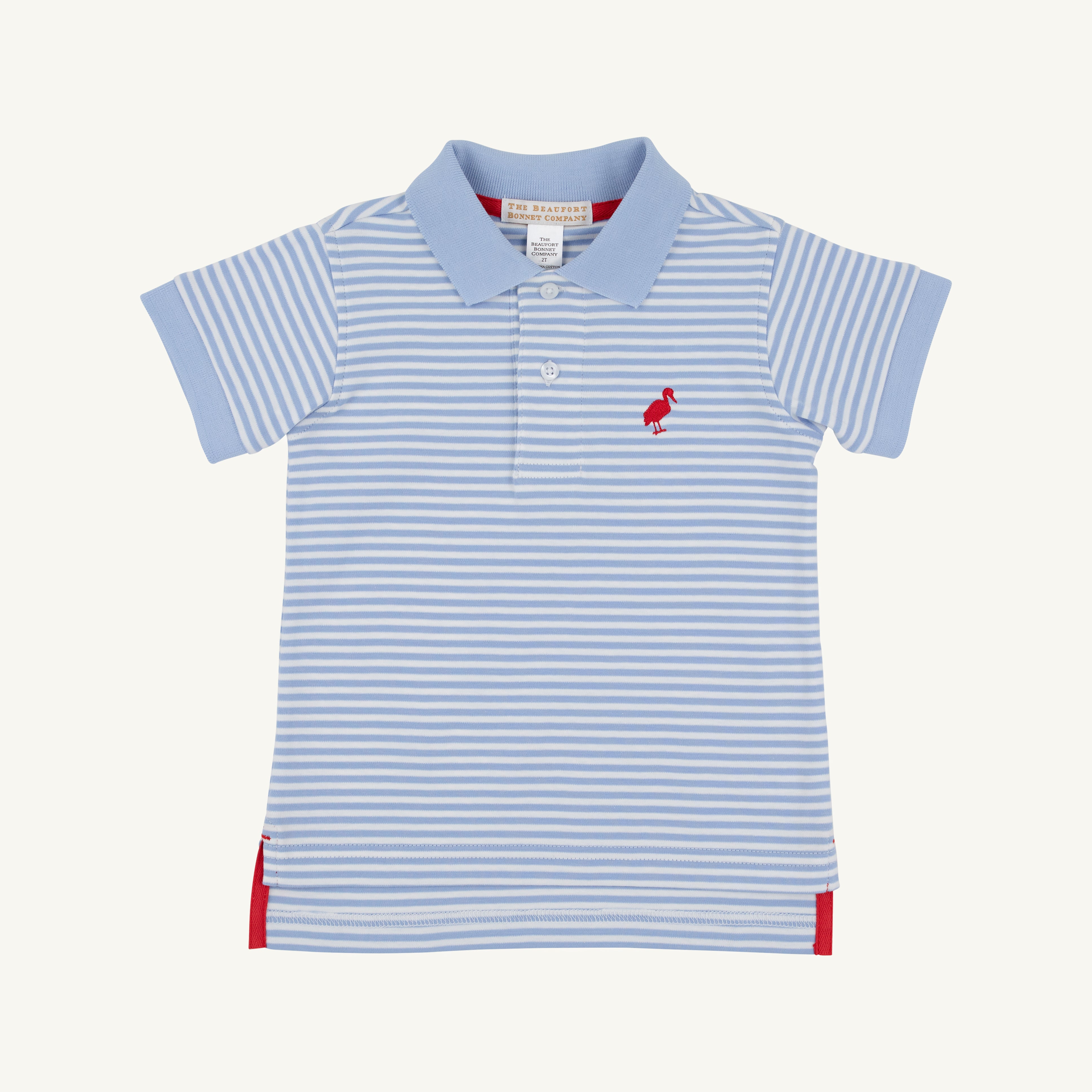 Beale St Blue Stripe Prim & Proper SS Pima Polo