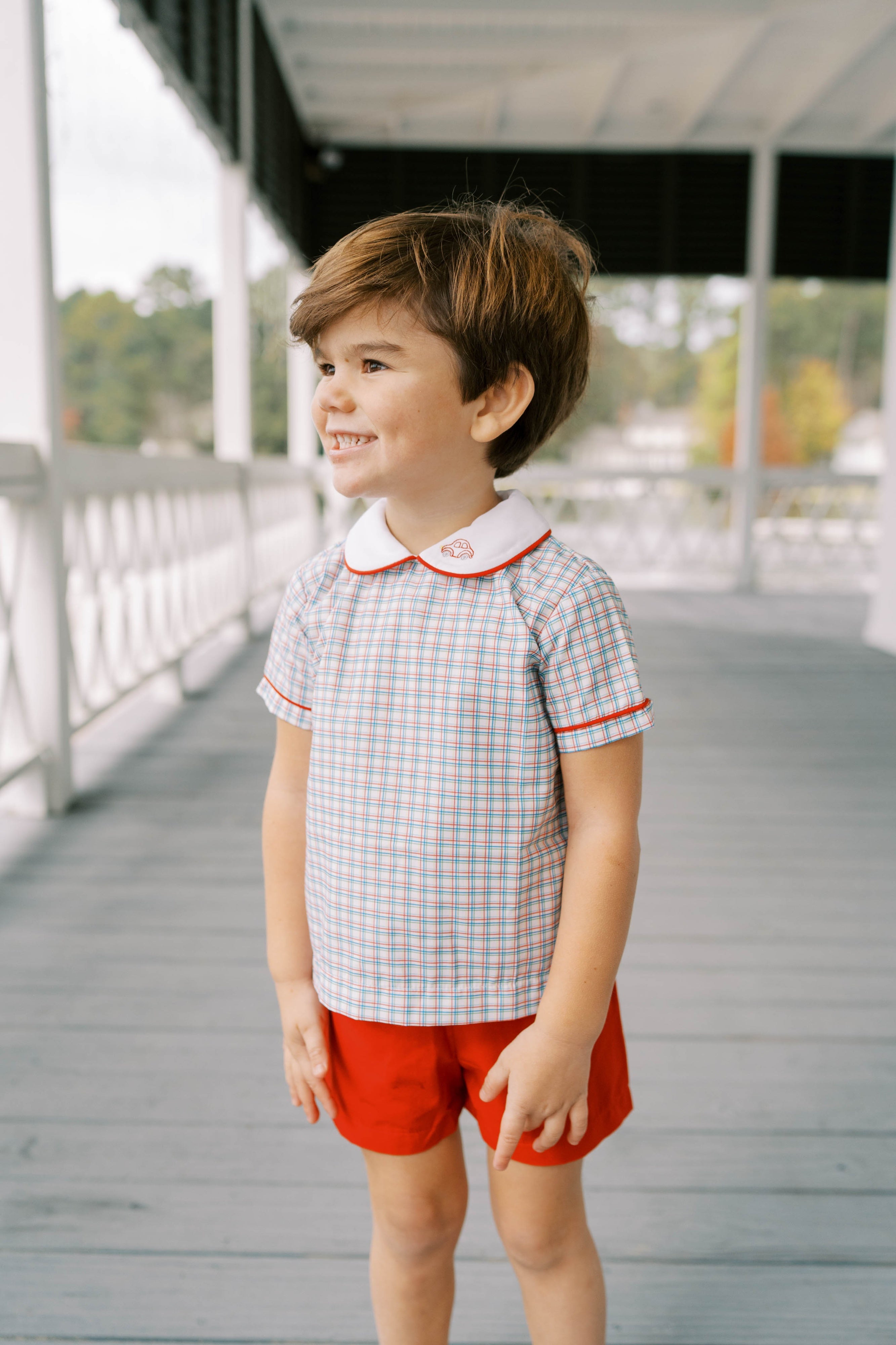 Woven Primary Plaid Sibley Short Set