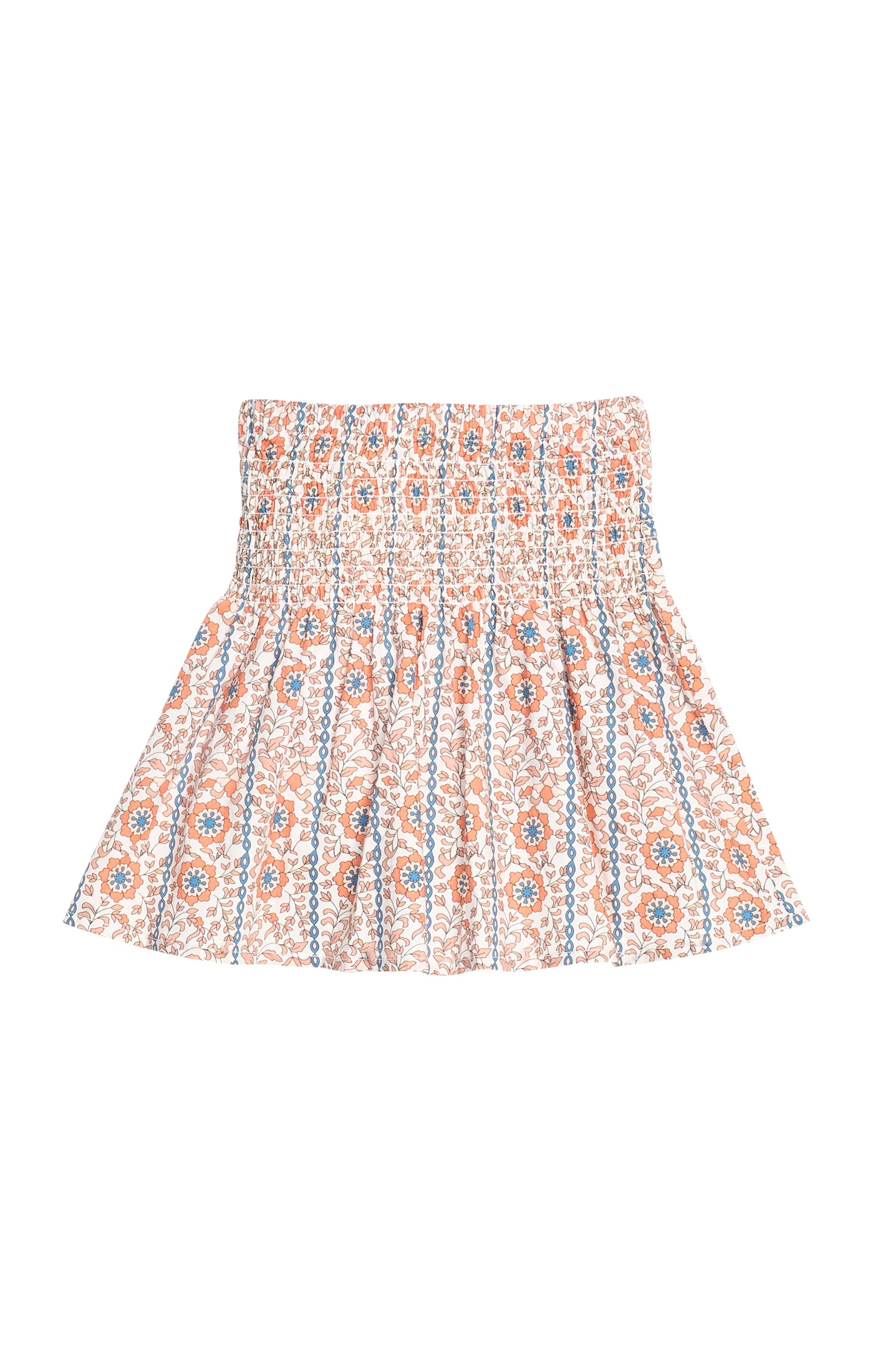 Verbier Vines Orange Shirred Circle Skirt