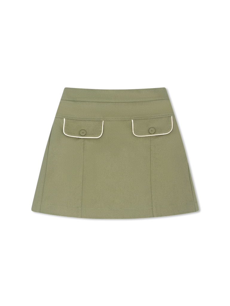 Green Garden w/ Cream Piping Claire Skirt