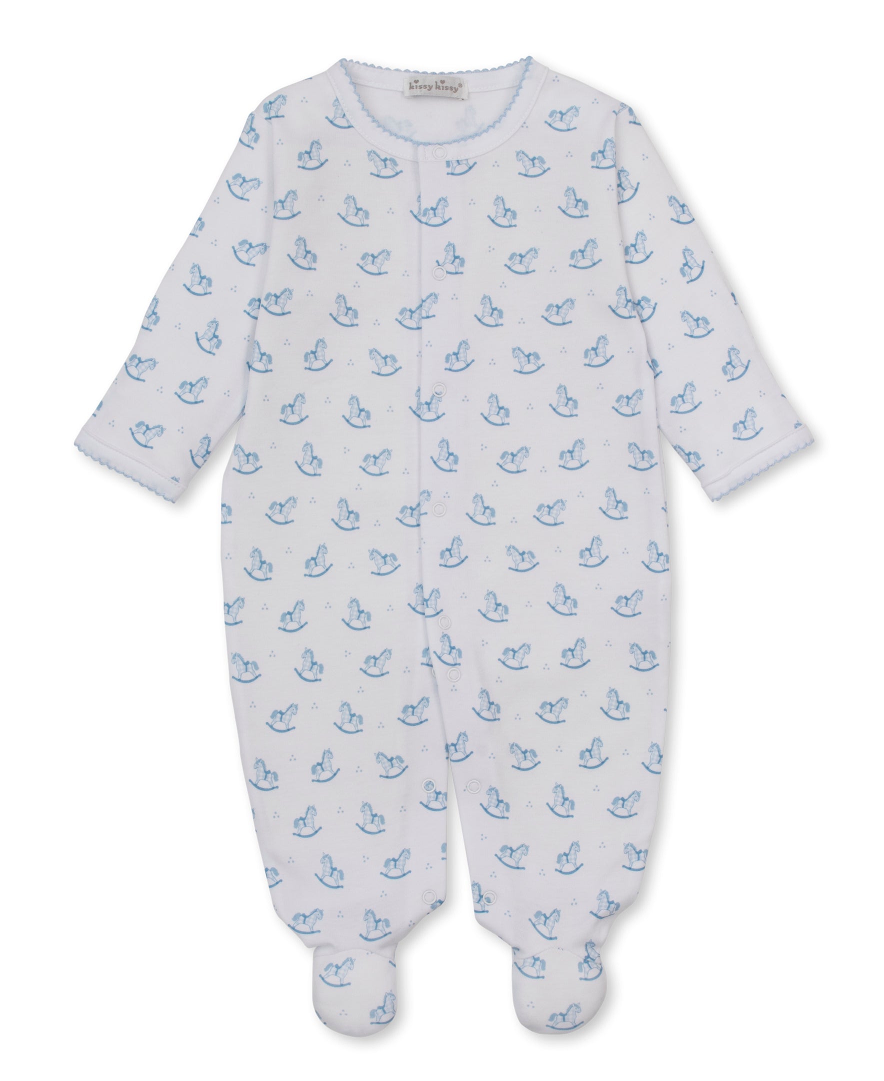 Light Blue Gingham Rockers Footie