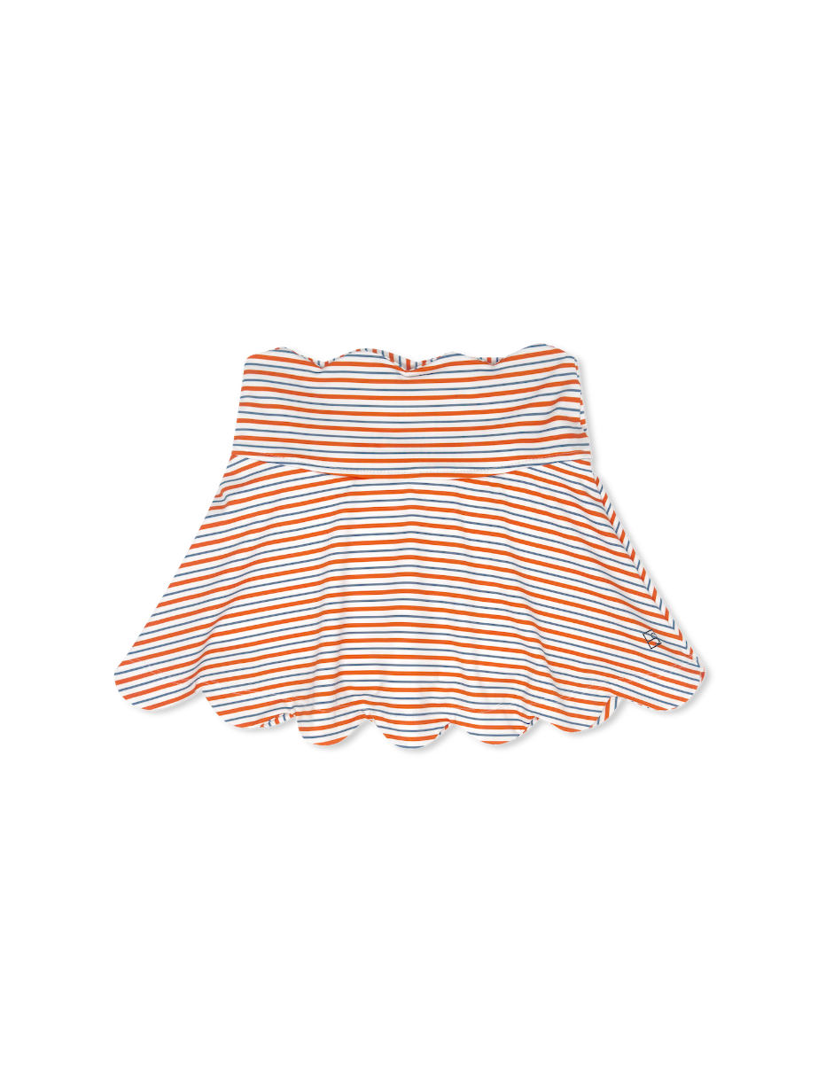 Orange Spice & Baton Rouge Blue Stripe Zoe Scallop Skort