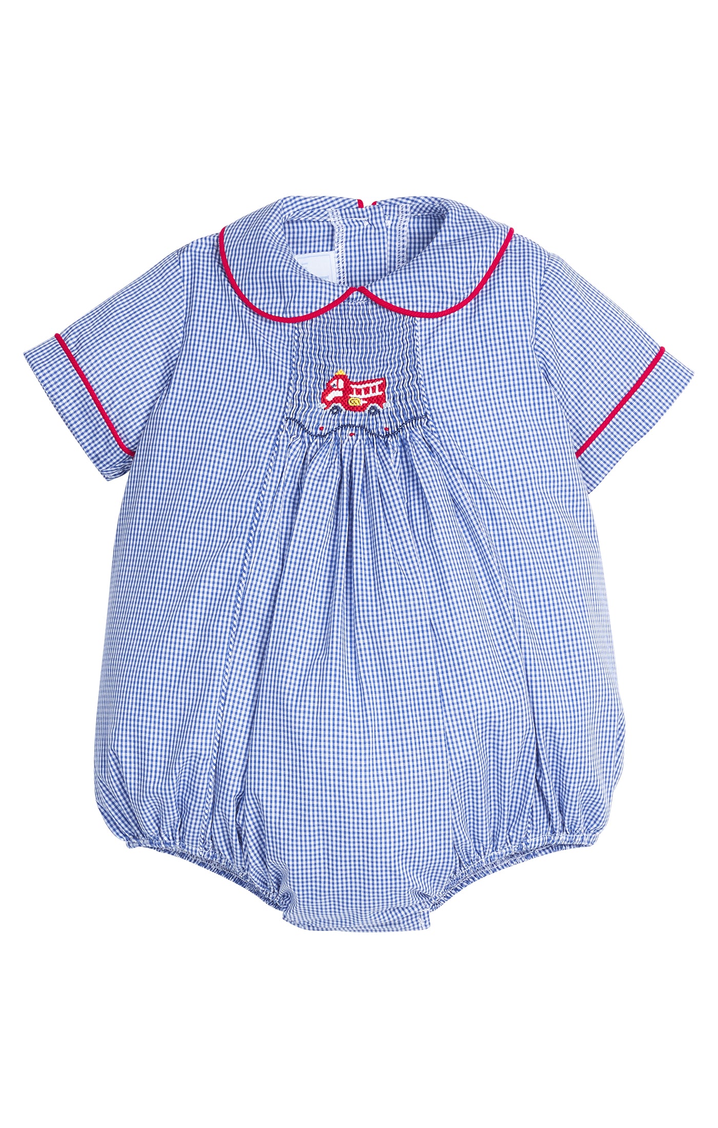 Fire Truck Chest Smocked Bubble