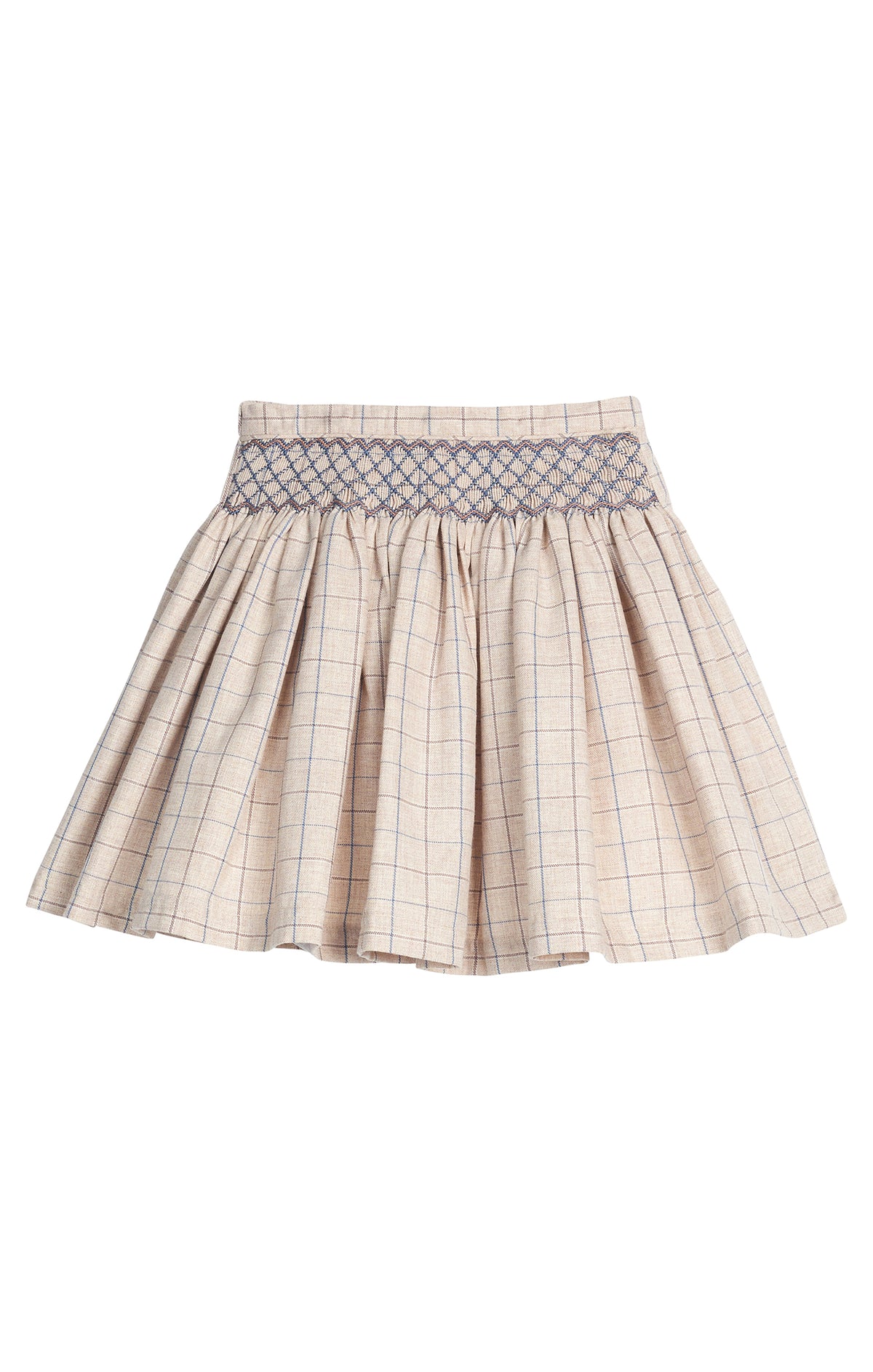 Durham Windowpane Smocked Molly Skirt