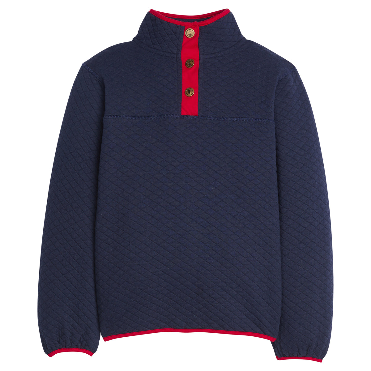 Navy/Red Classic Quilted Pullover