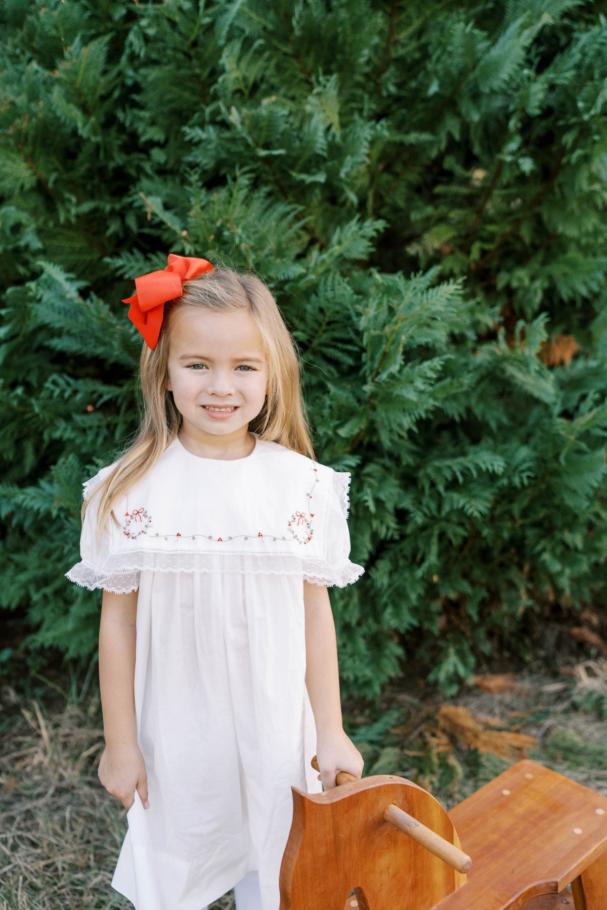 White Batiste & Lace Wreath Hope Chest Dress