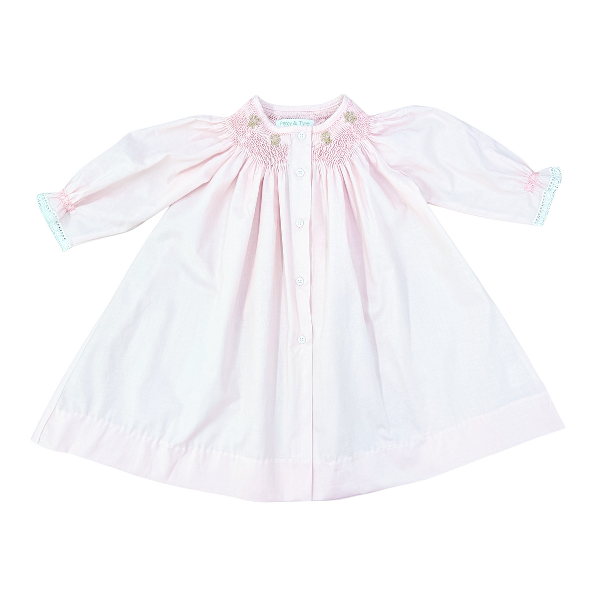 Pink Batiste w/ Teddy Bear Girls Heirloom Daygown