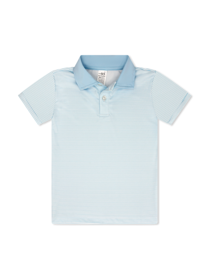 Cotton Candy Blue Ministripe Parker Polo