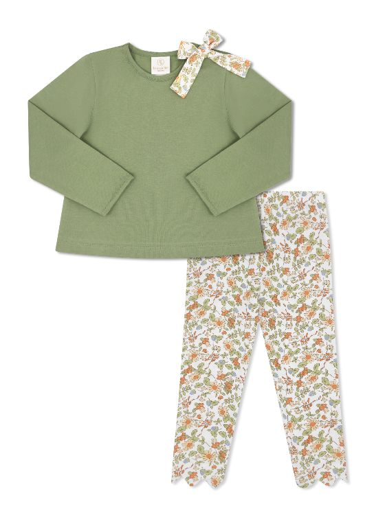 Madeline Legging Set - Saybrook Sage w Hearthside Floral (Toddler)